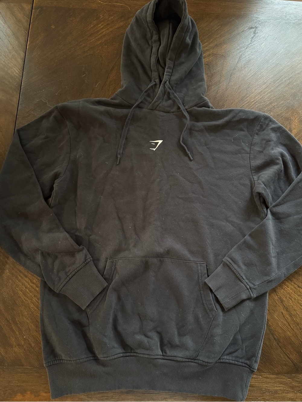 Gymshark Black Pullover Hoodie with Subtle Logo
